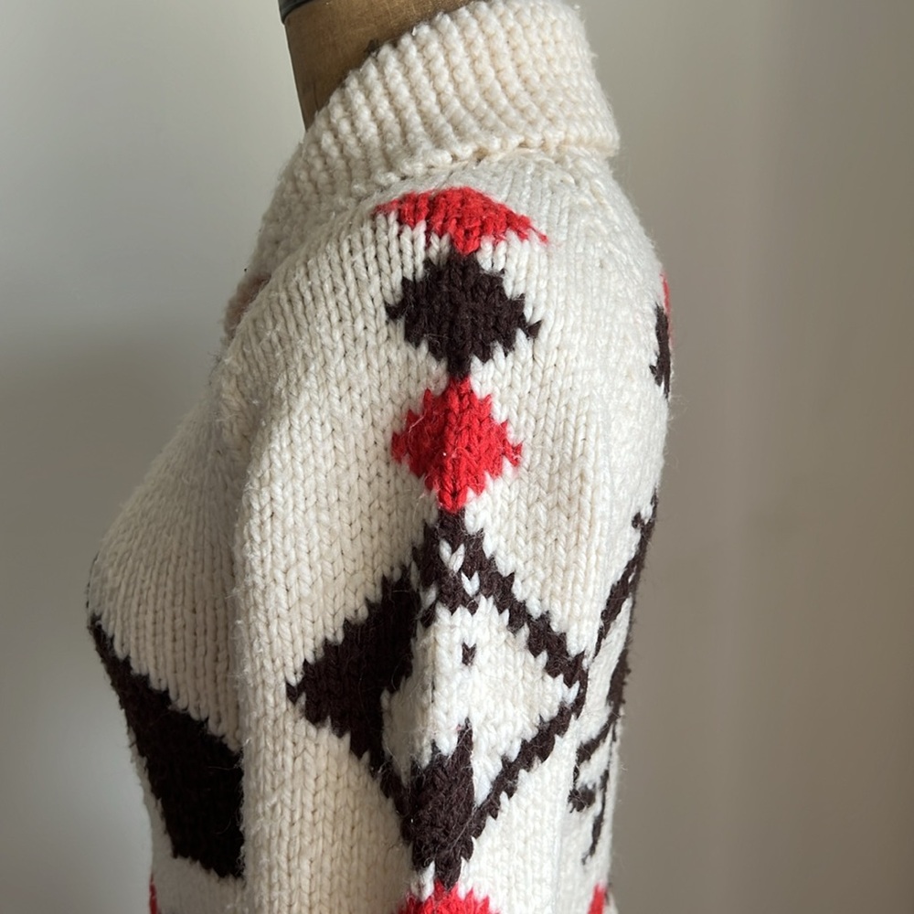 1950’s Vintage Handmade Cowichan Horse Sweater - Picture 14 of 17